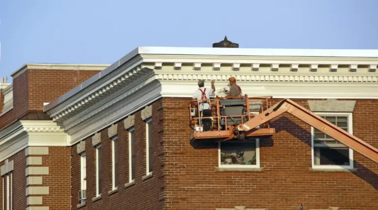 Commercial building with paint